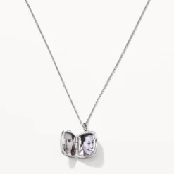 Best Engravable Square Locket Necklace in Silver Best Selling Gifts | Gifts For Her