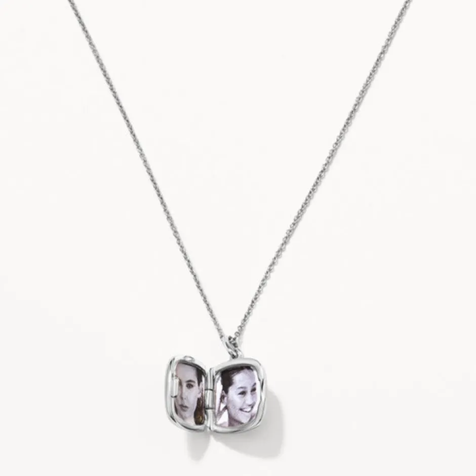 Best Engravable Square Locket Necklace in Silver Best Selling Gifts | Gifts For Her