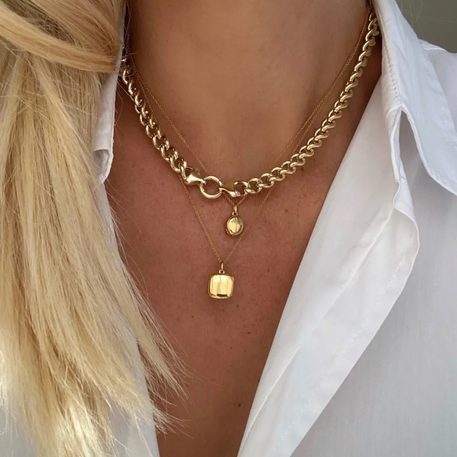 Hot Engravable Square Locket Necklace in Gold Best Selling Gifts | Gifts For Her