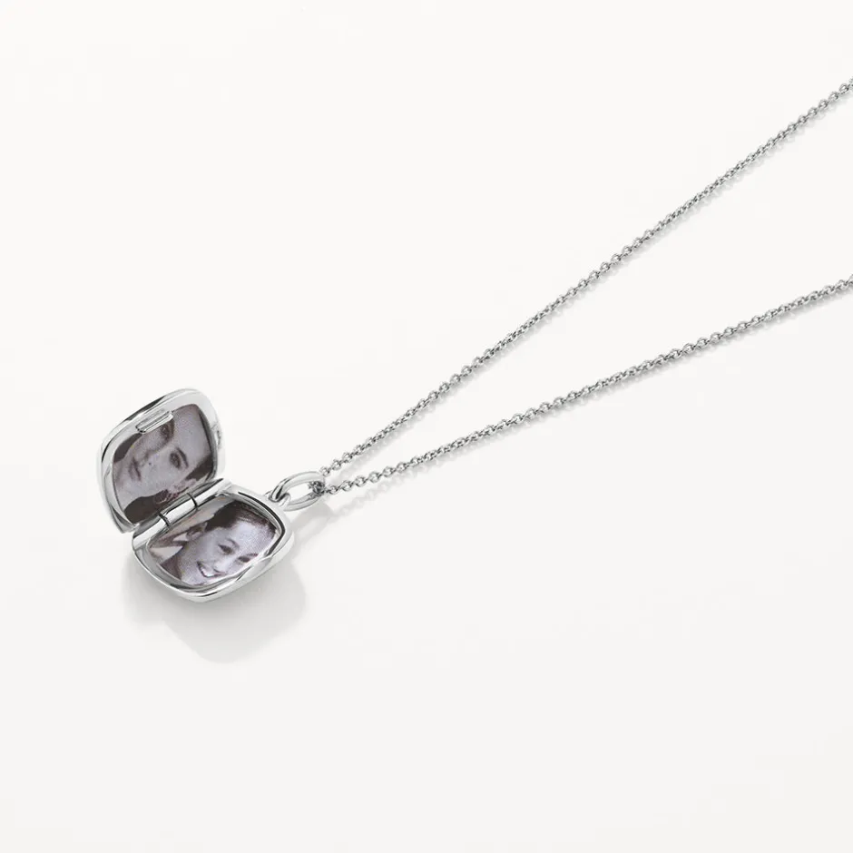 Best Engravable Square Locket Necklace in Silver Best Selling Gifts | Gifts For Her