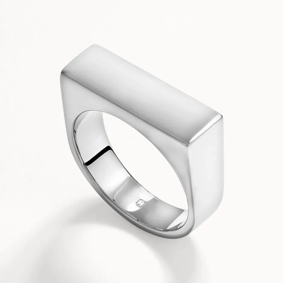 New Engravable Square Unisex Signet Ring in Silver Engravable Jewellery | 925 Sterling Silver