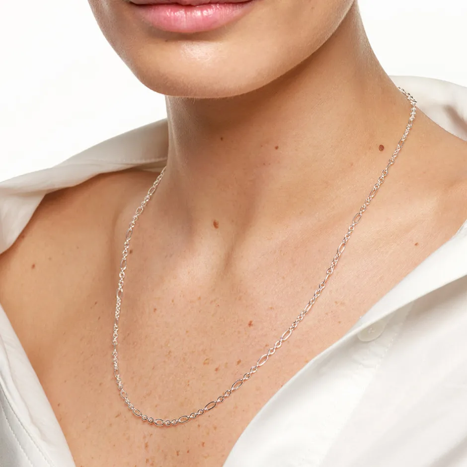 Fashion Figaro Paperclip Necklace in Silver 925 Sterling Silver | Necklaces & Pendants