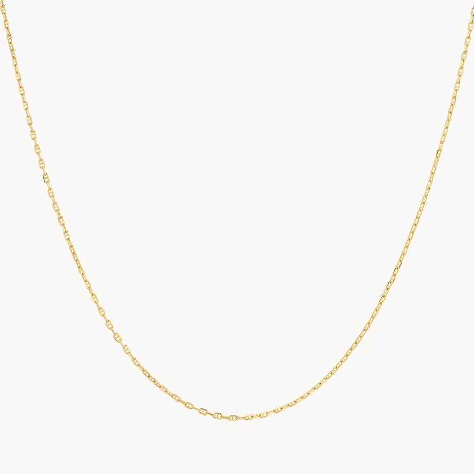 Clearance Fine Anchor Chain Necklace in Gold Gifts For Him | 18k Fine Gold Plated