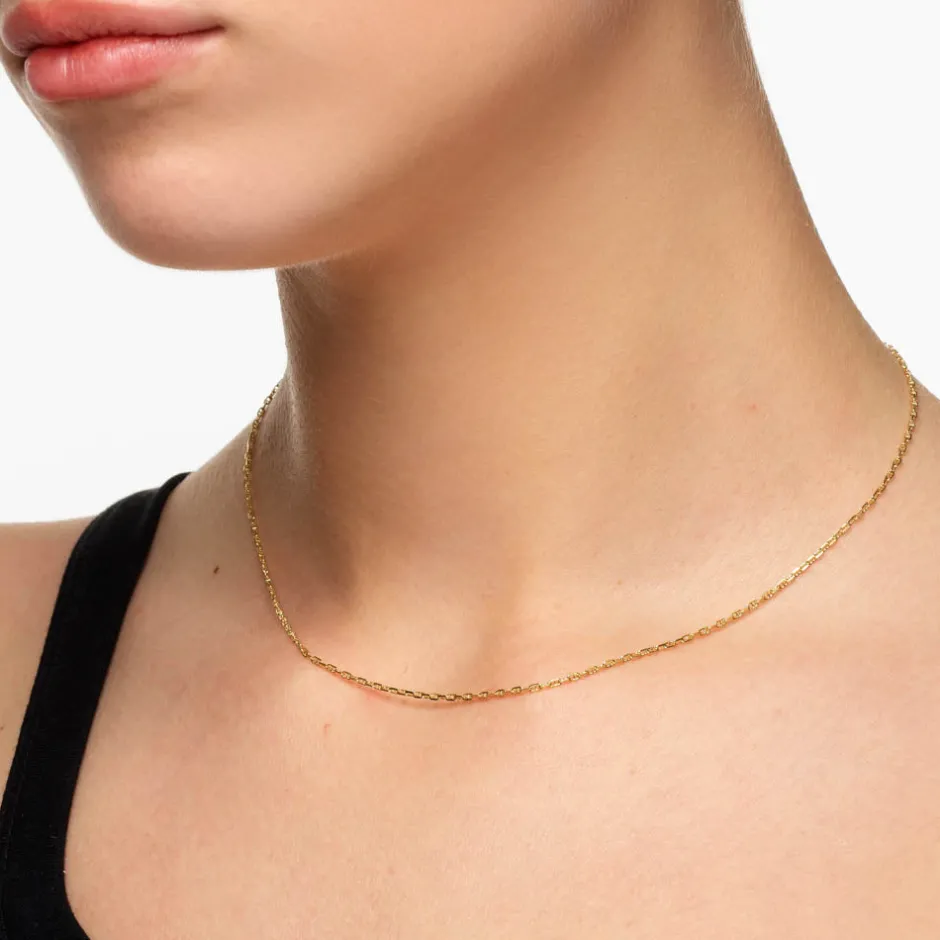 Clearance Fine Anchor Chain Necklace in Gold Gifts For Him | 18k Fine Gold Plated