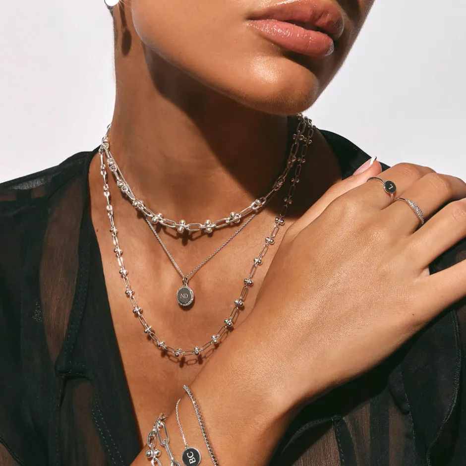 Discount Fine Bauble Paperclip Chain Necklace in Silver 925 Sterling Silver | Necklaces & Pendants
