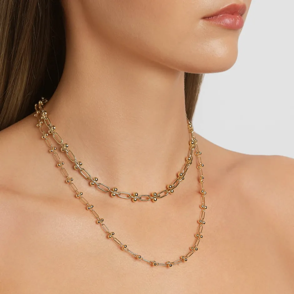 Best Fine Bauble Paperclip Chain Necklace in Gold 18k Fine Gold Plated | Necklaces & Pendants