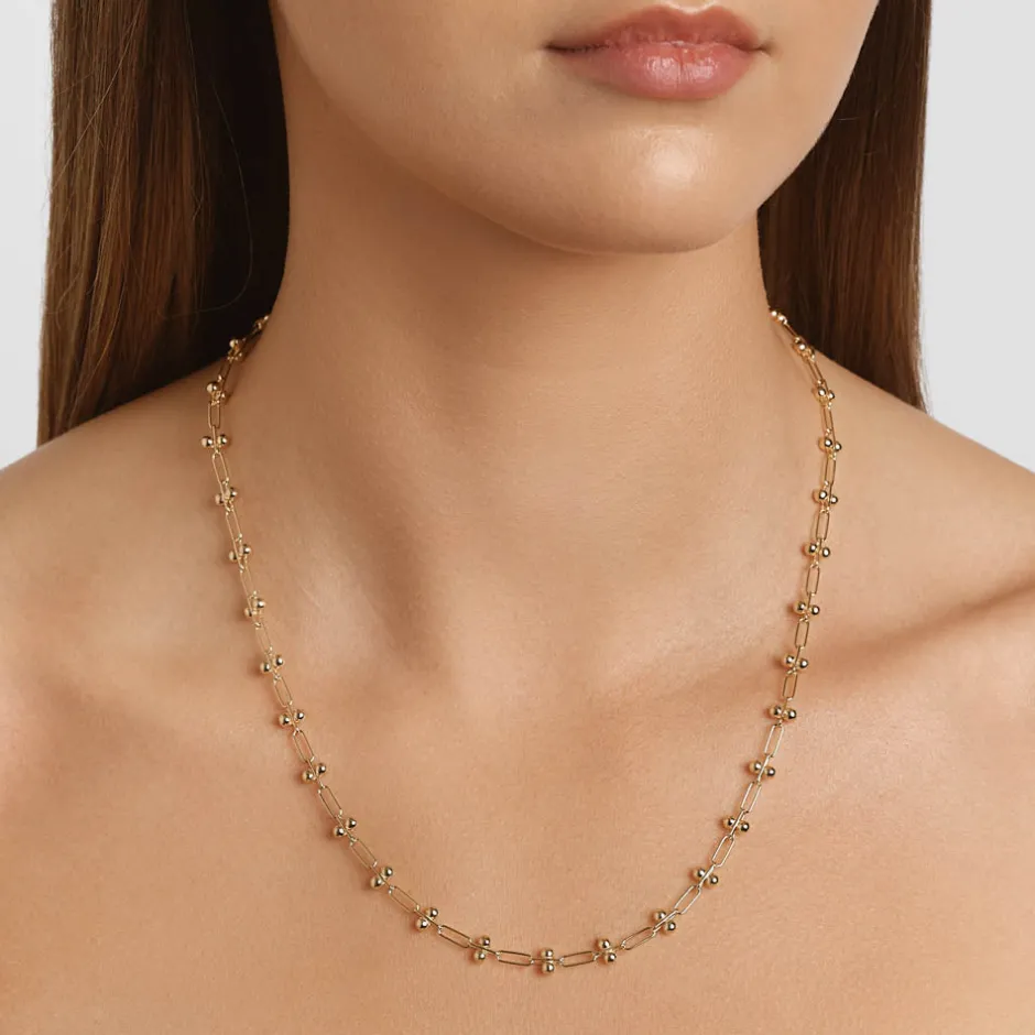 Best Fine Bauble Paperclip Chain Necklace in Gold 18k Fine Gold Plated | Necklaces & Pendants