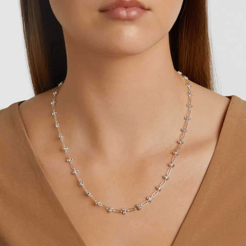 Discount Fine Bauble Paperclip Chain Necklace in Silver 925 Sterling Silver | Necklaces & Pendants