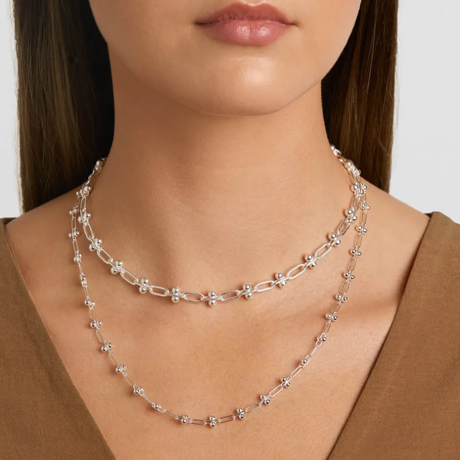 Discount Fine Bauble Paperclip Chain Necklace in Silver 925 Sterling Silver | Necklaces & Pendants
