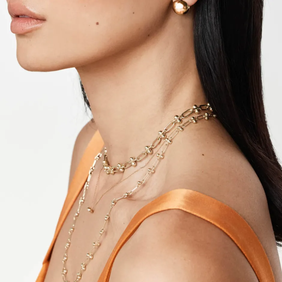 Best Fine Bauble Paperclip Chain Necklace in Gold 18k Fine Gold Plated | Necklaces & Pendants
