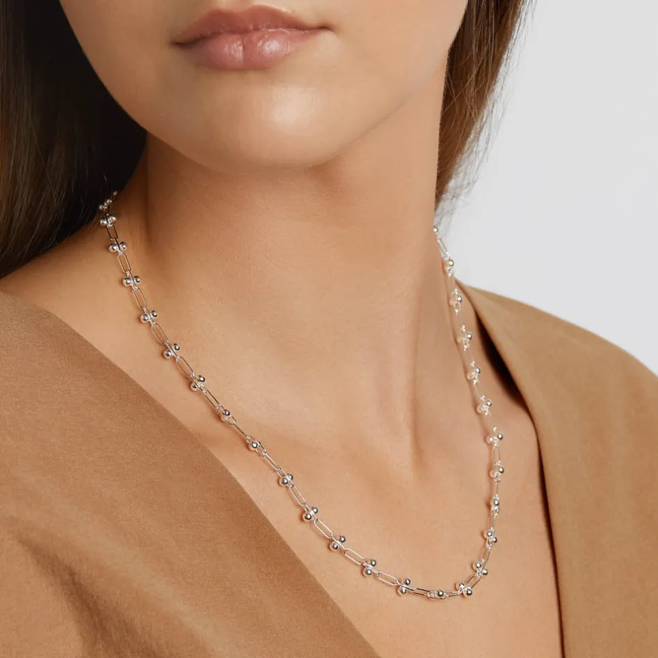 Discount Fine Bauble Paperclip Chain Necklace in Silver 925 Sterling Silver | Necklaces & Pendants