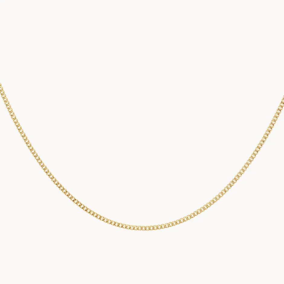 Sale Fine Curb Chain Necklace in Gold 18k Fine Gold Plated | Necklaces & Pendants