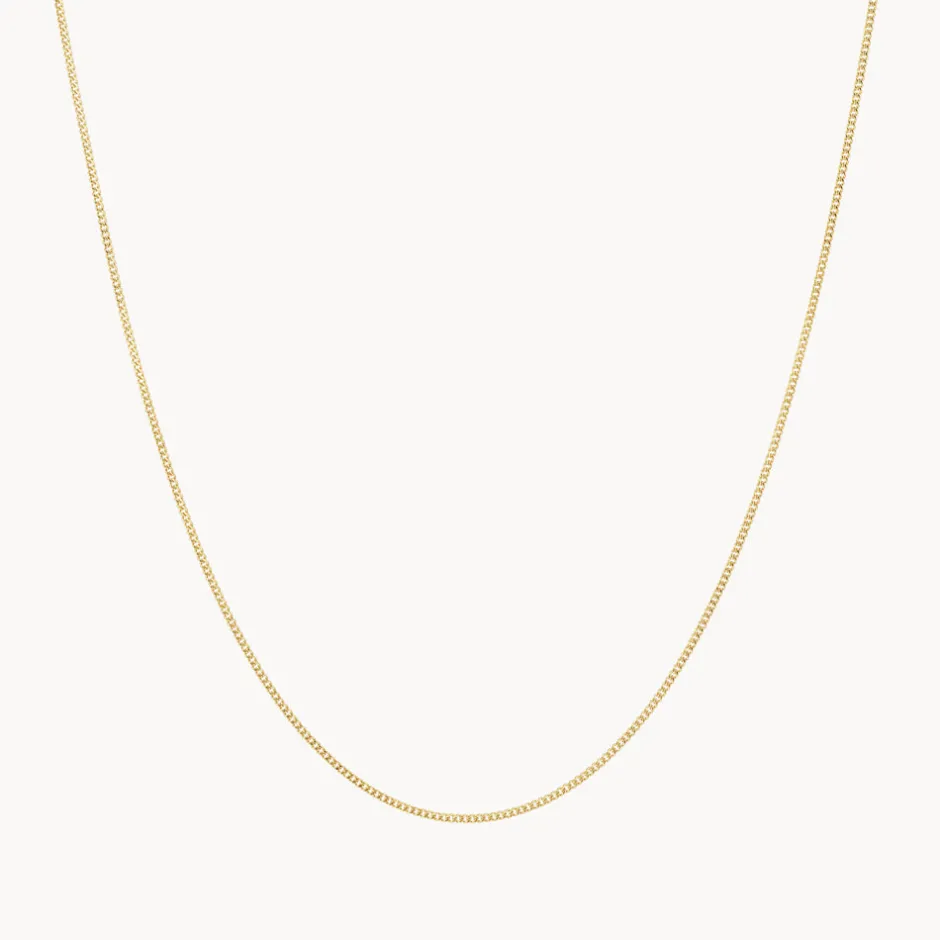 Sale Fine Curb Chain Necklace in Gold 18k Fine Gold Plated | Necklaces & Pendants