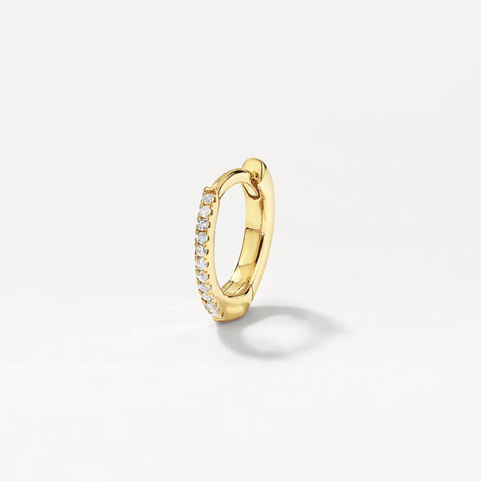 Discount Fine Diamond Helix Huggie Single Earring in 10k Gold Earrings | Diamond Earrings
