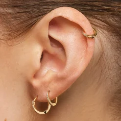 Discount Fine Diamond Helix Huggie Single Earring in 10k Gold Earrings | Diamond Earrings
