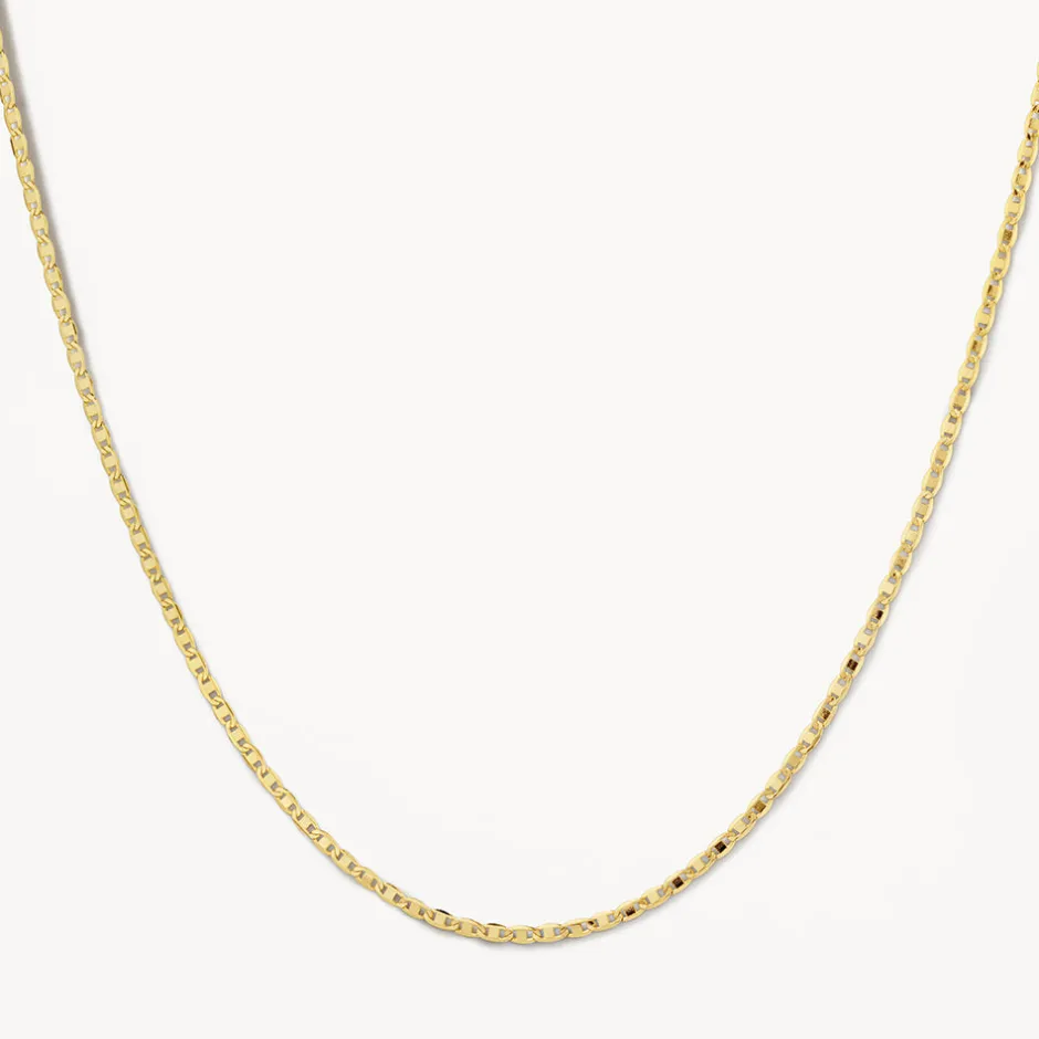 Fashion Fine Flat Anchor Chain Necklace in Gold Gifts For Him | 18k Fine Gold Plated