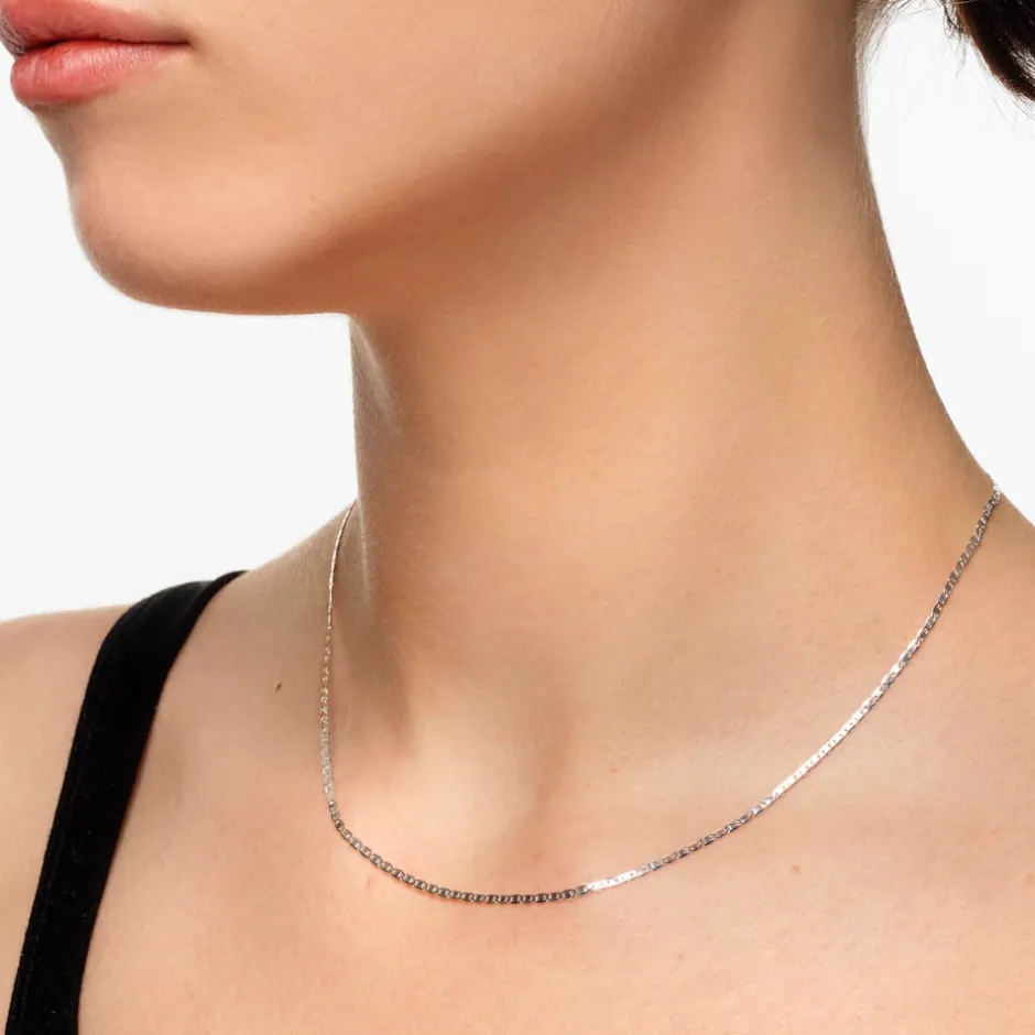 Clearance Fine Flat Anchor Chain Necklace in Silver Gifts For Him | 925 Sterling Silver