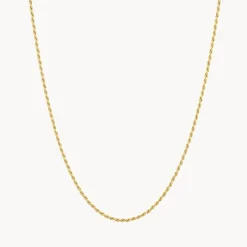 Discount Fine Rope Chain Necklace in Gold Gifts For Him | 18k Fine Gold Plated