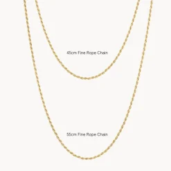 Discount Fine Rope Chain Necklace in Gold Gifts For Him | 18k Fine Gold Plated