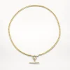 Fashion Fob Curb Chain Necklace in Gold Gifts For Him | 18k Fine Gold Plated