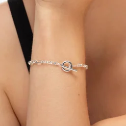 New Fob Fundamental Chain Bracelet in Silver Gifts For Him | 925 Sterling Silver