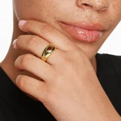 Fashion Garnet Marquise Curve Pinky Ring in Gold Birthstone Jewellery | Under $150