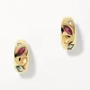 Outlet Garnet Multi Gemstone Curve Huggies in Gold Gifts For Her | Birthstone Jewellery