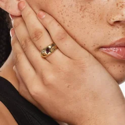 Fashion Garnet Multi Gemstone Gypsy Ring in Gold Gifts For Her | Birthstone Jewellery