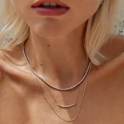 Fashion Graduated Diamond Bar Necklace in 10k Gold Gifts For Her | Natural Diamonds