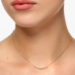 Fashion Graduated Diamond Bar Necklace in 10k Gold Gifts For Her | Natural Diamonds