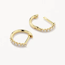 Online Graduated Diamond Huggies in 10k Gold Gifts For Her | Birthstone Jewellery