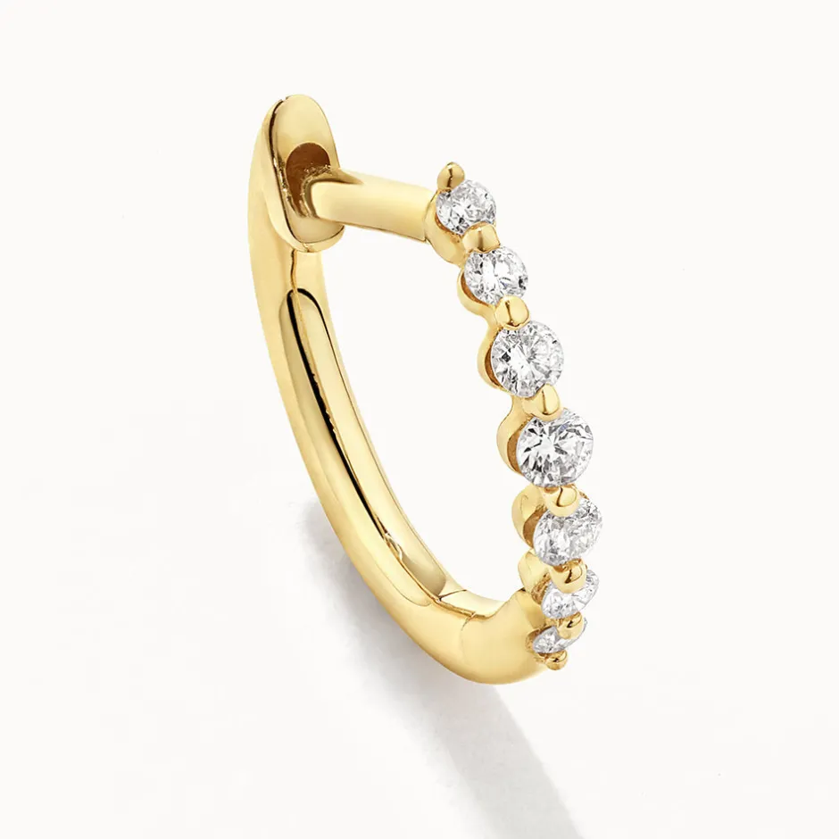 Online Graduated Diamond Huggies in 10k Gold Gifts For Her | Birthstone Jewellery