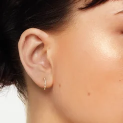 Online Graduated Diamond Huggies in 10k Gold Gifts For Her | Birthstone Jewellery