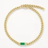 Online Green Agate Curb Chain Bracelet in Gold Gifts For Him | Natural Gemstones