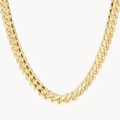 Outlet Heavy Flat Curb Chain in Gold 18k Fine Gold Plated | Necklaces & Pendants