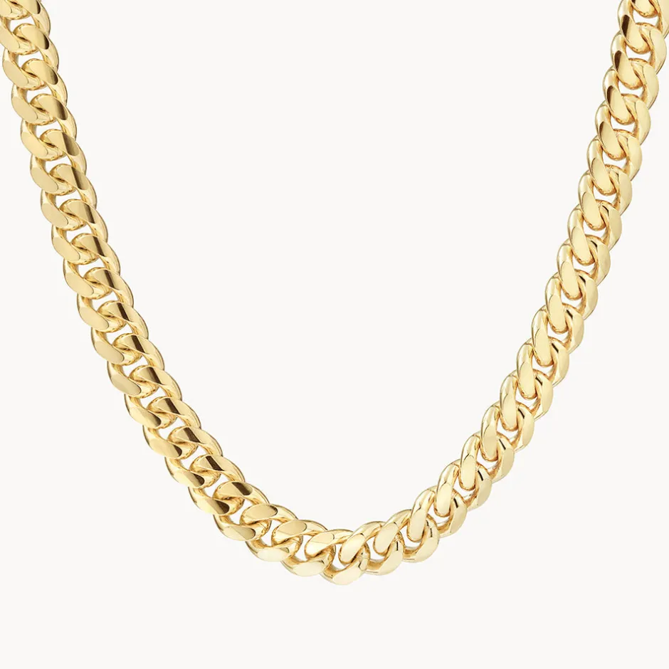 Outlet Heavy Flat Curb Chain in Gold 18k Fine Gold Plated | Necklaces & Pendants