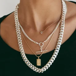 Discount Heavy Flat Curb Chain in Silver 925 Sterling Silver | Necklaces & Pendants