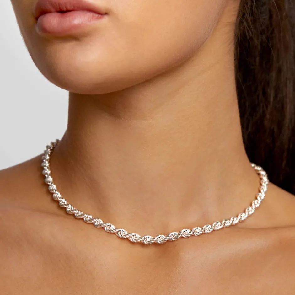 Best Heavy Rope Chain Necklace in Silver Gifts For Him | 925 Sterling Silver