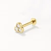 Fashion Laboratory-Grown Diamond Bezel Trio Helix Single Stud Earring in 10k Gold Laboratory-grown Diamonds | Earrings
