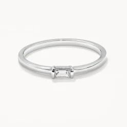 Outlet Laboratory-Grown Diamond Baguette Solitaire Ring in Silver Gifts For Her | Under $500