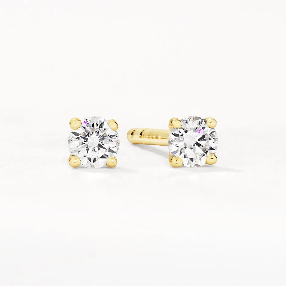 Best Laboratory-Grown Diamond 0.15ct Round Stud Earrings in 10k Gold Luxe Gifting | Laboratory-grown Diamonds