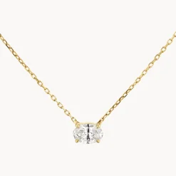 Outlet Laboratory-Grown Diamond 0.20ct Oval Necklace in 10k Gold Best Selling Gifts | Gifts For Her