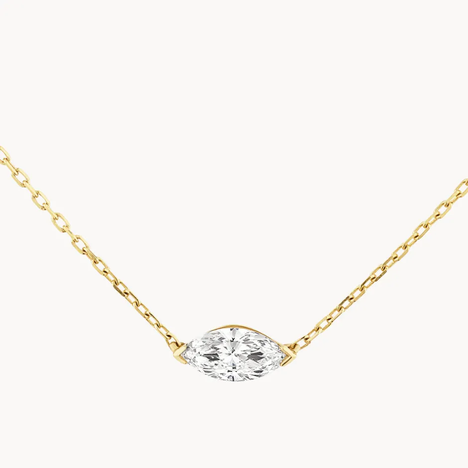 Best Laboratory-Grown Diamond 0.20ct Marquise Necklace in 10k Gold Luxe Gifting | Laboratory-grown Diamonds