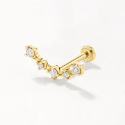 Online Laboratory-Grown Diamond Curve Climber Helix Single Stud Earring in 10k Gold Laboratory-grown Diamonds | Earrings