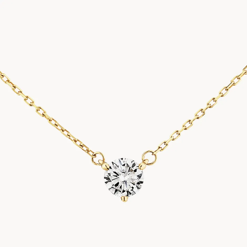 Outlet Laboratory-Grown Diamond 0.20ct Round Necklace in 10k Gold Best Selling Gifts | Gifts For Her