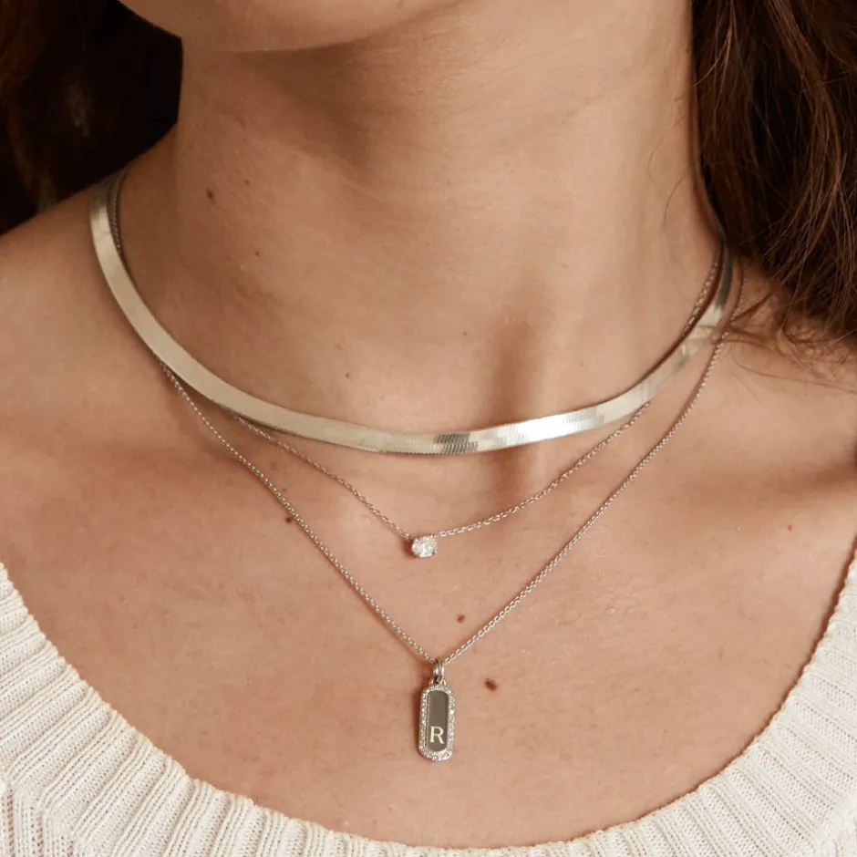 Best Laboratory-Grown Diamond 0.20ct Oval Necklace in Silver Best Selling Gifts | Gifts For Her