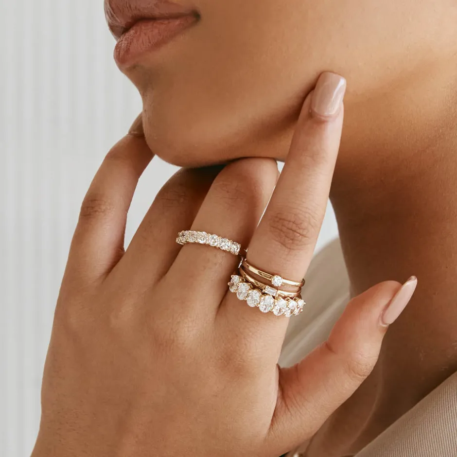 Fashion Laboratory-Grown Diamond 2.00ct Oval Ring in 10k Gold Gifts For Her | Luxe Gifting