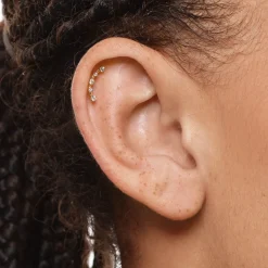 Online Laboratory-Grown Diamond Curve Climber Helix Single Stud Earring in 10k Gold Laboratory-grown Diamonds | Earrings