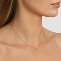Outlet Laboratory-Grown Diamond 0.50ct Round Necklace in 10k Gold Gifts For Her | Luxe Gifting