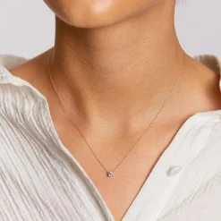 Outlet Laboratory-Grown Diamond 0.20ct Round Necklace in 10k Gold Best Selling Gifts | Gifts For Her